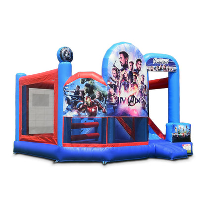Avengers Springkussen met Glijbaan Huren (5.8x5.5x4m)