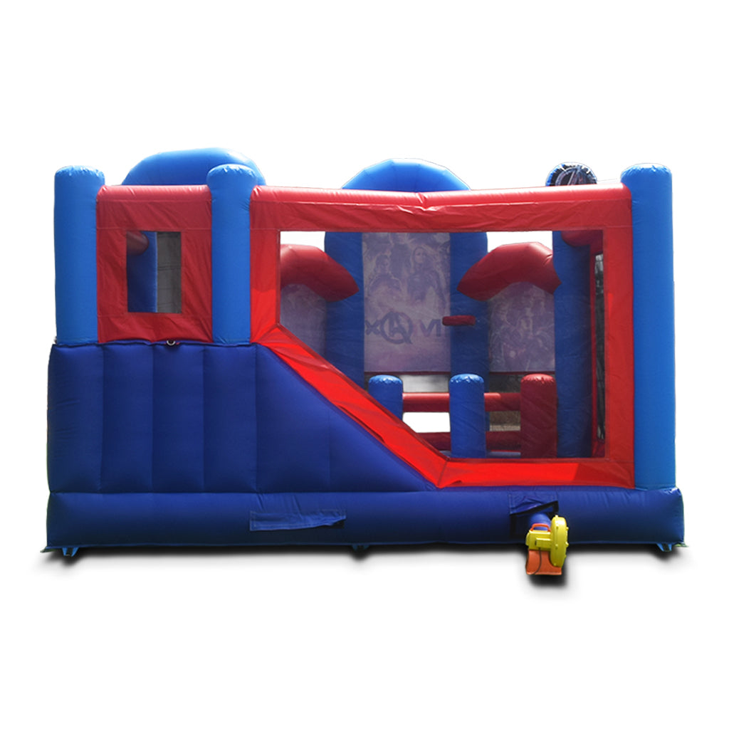 Avengers Springkussen met Glijbaan Huren (5.8x5.5x4m)