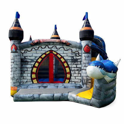 Draken Springkussen met Glijbaan Huren (6.2x5x4m)