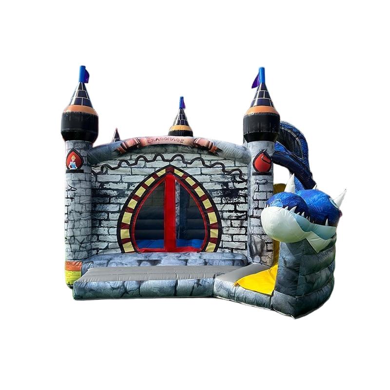 Draken Springkussen met Glijbaan Huren (6.2x5x4m)