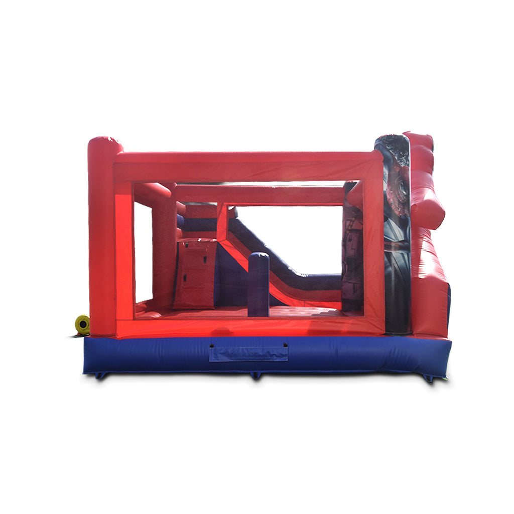 Spiderman 3 Springkussen met Glijbaan Huren (5x4.5x3.5m)