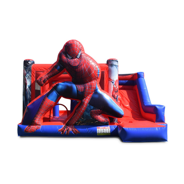 Spiderman 3 Springkussen met Glijbaan Huren (5x4.5x3.5m)